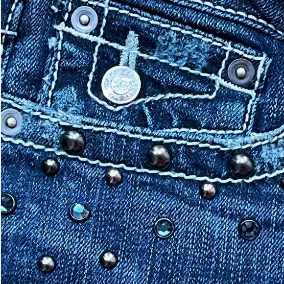 Key Closet KC Art Collection Studded Embellished Denim Jeans Womens Size 27 NEW - Picture 9 of 13